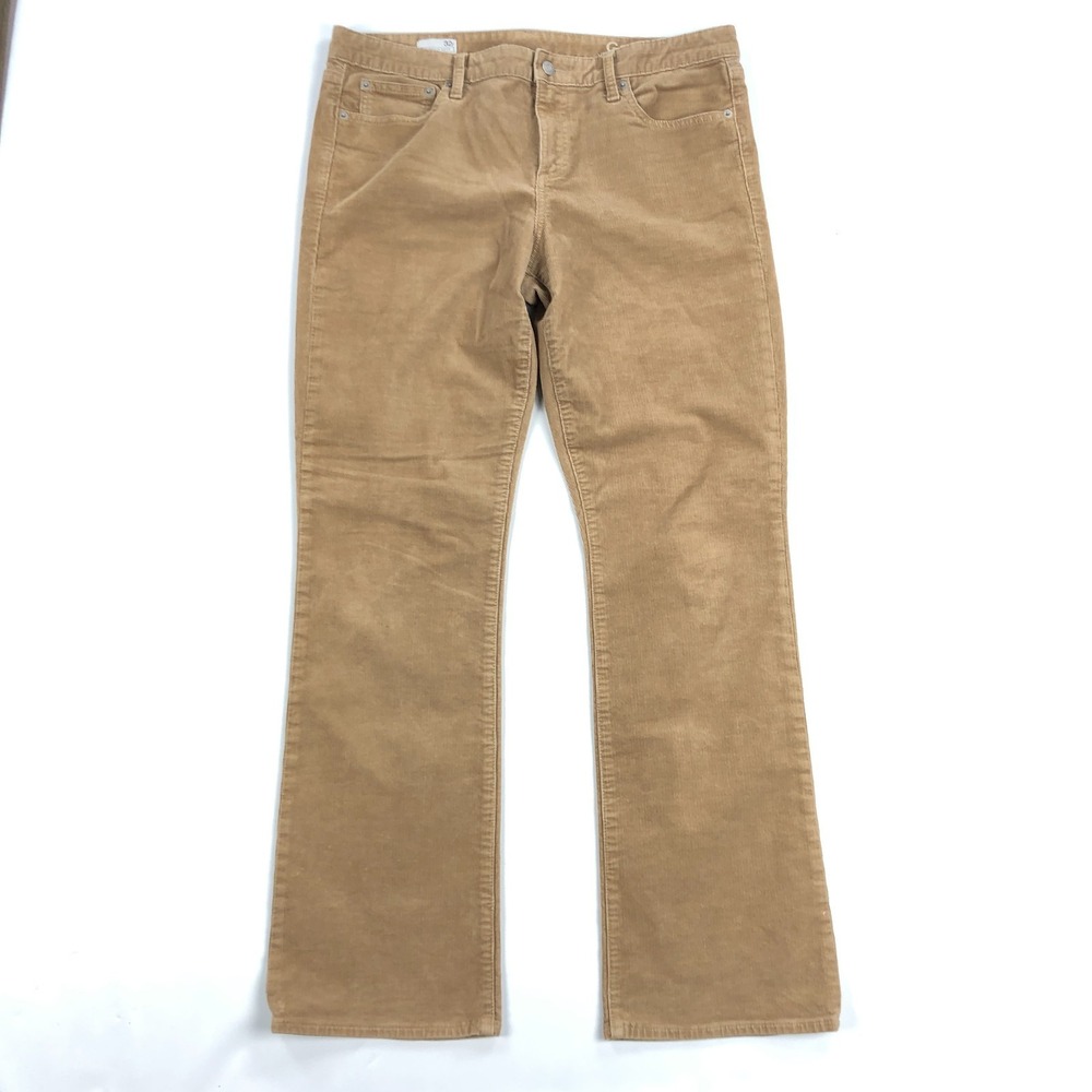 Gap Pants Womens Size 32R Perfect Boot Cut Corduroy Brown (34x32) 1969